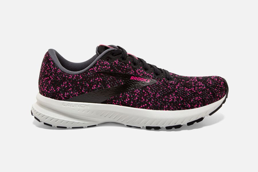 Brooks Launch 7 Womens Australia - Road Running Shoes - Black/Rose (083-TVUEN)